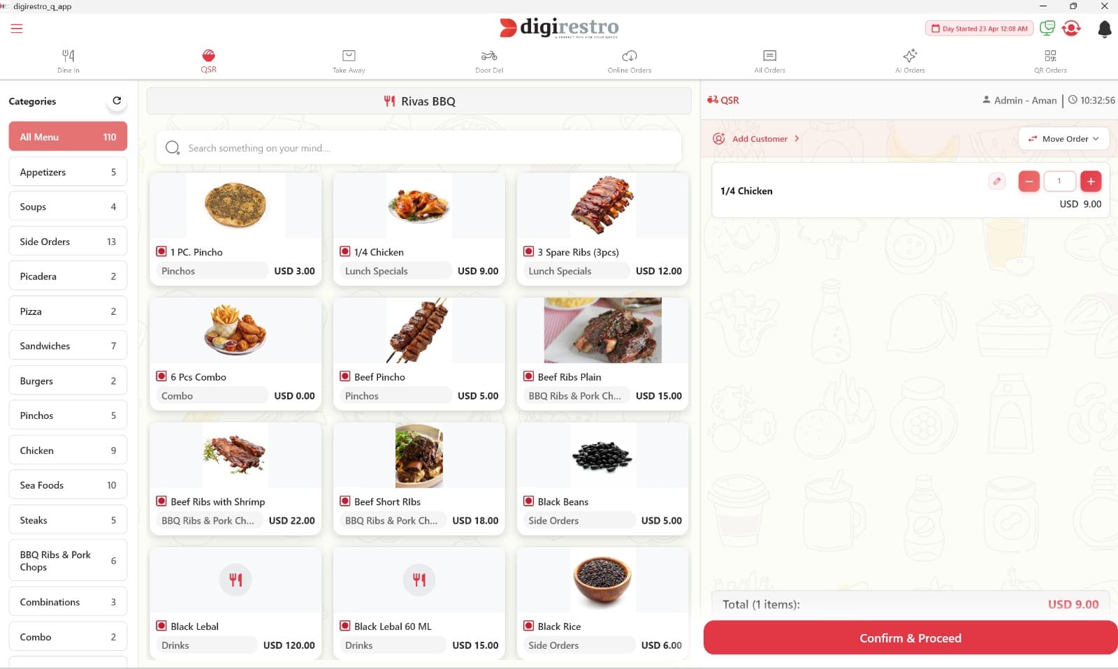 operations of a mobile restaurant POS system