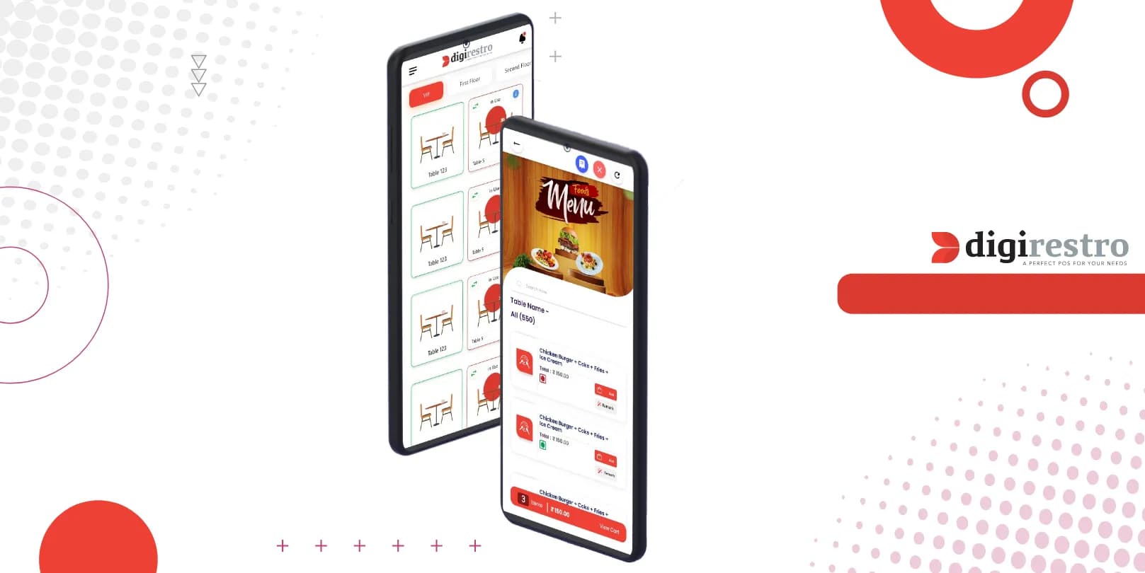 DigiRestro Owner App dashboard on mobile showing sales and outlet performance