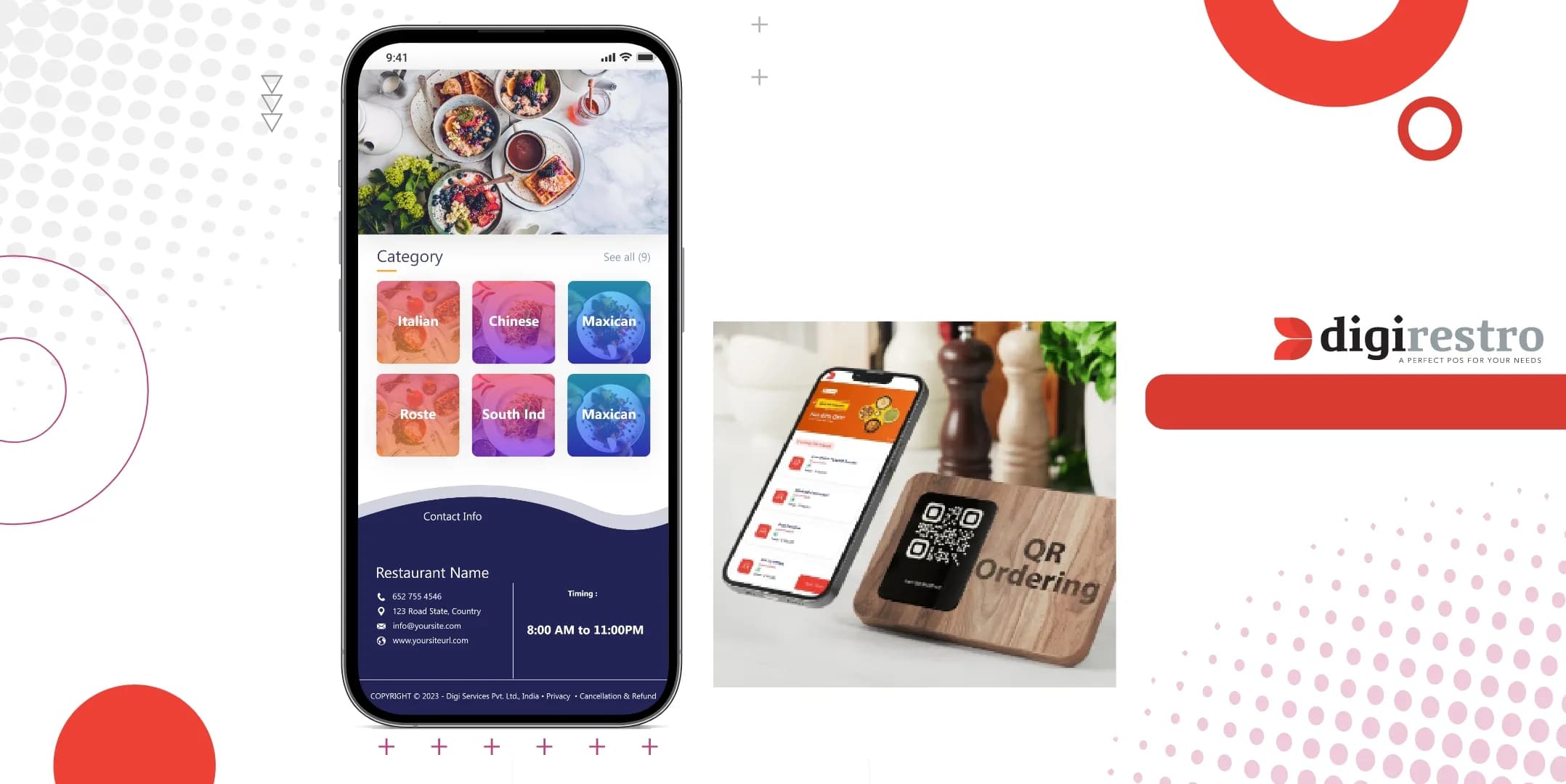 DigiRestro QR menu and mobile ordering experience